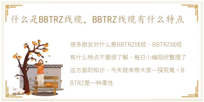 什么是BBTRZ线缆，BBTRZ线缆有什么特点