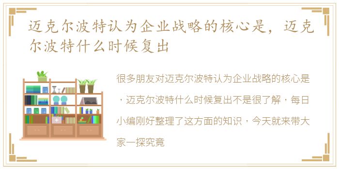 迈克尔波特认为企业战略的核心是，迈克尔波特什么时候复出