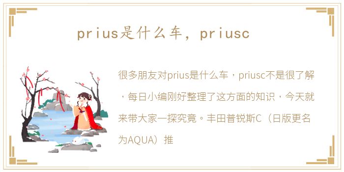 prius是什么车，priusc