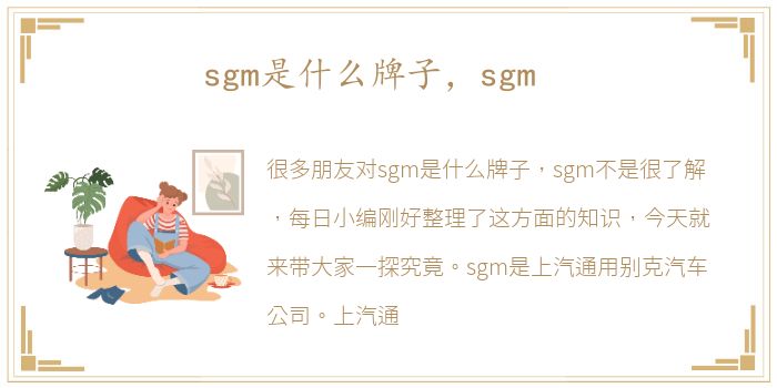 sgm是什么牌子，sgm