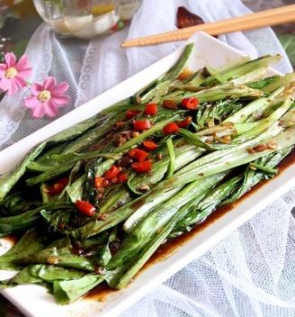 豆豉油麦菜的做法步骤，豆豉油麦菜的家常做法