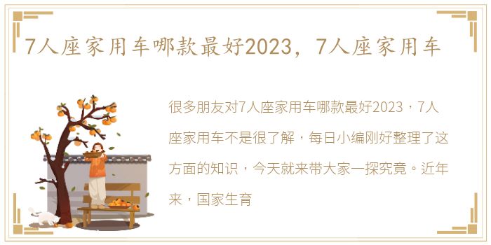 7人座家用车哪款最好2023，7人座家用车