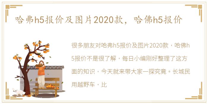 哈弗h5报价及图片2020款，哈佛h5报价