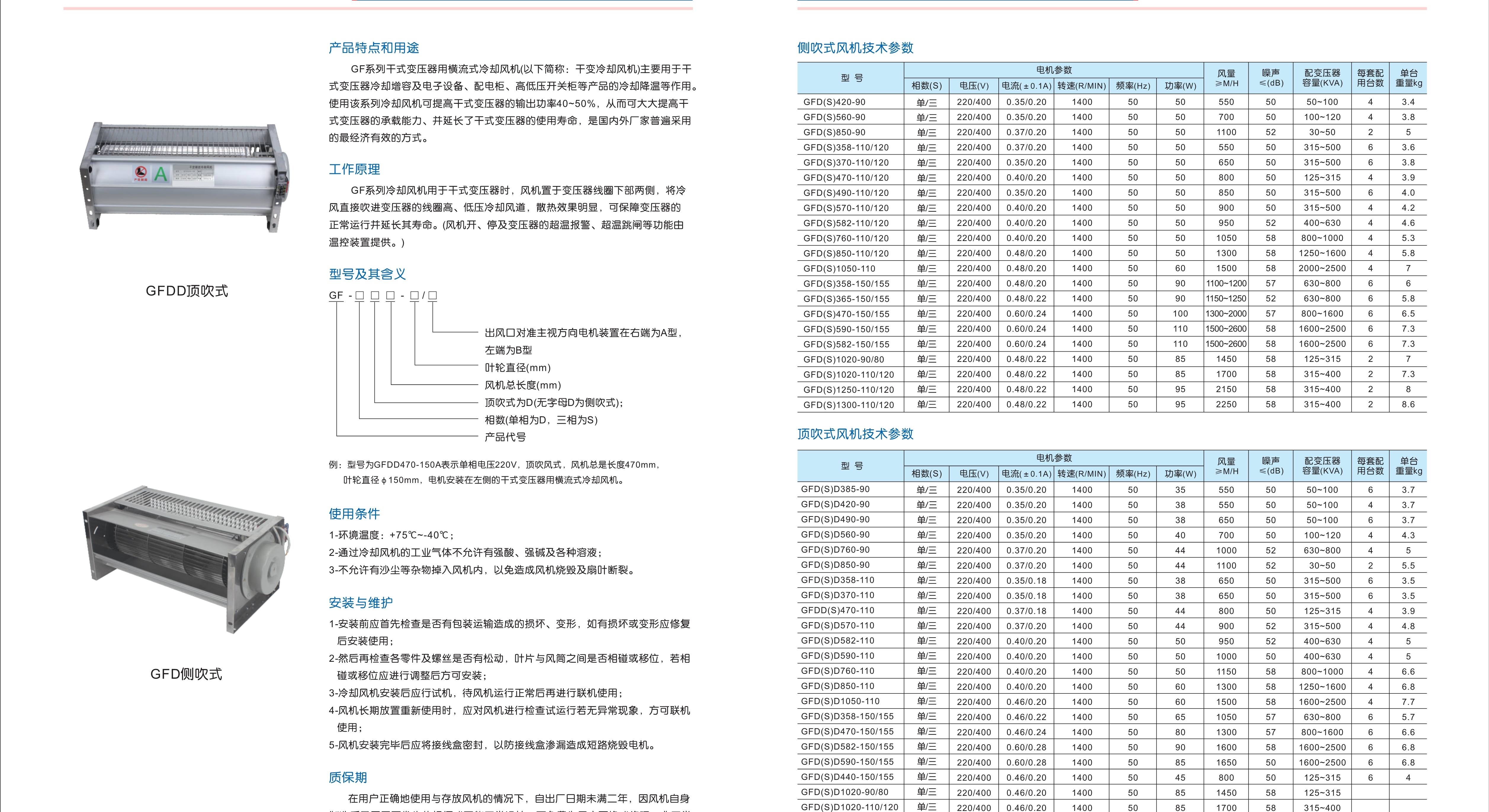 GFDD760-90干式变压器冷却风扇