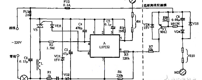 无极调光台灯电路图大全 脉宽调制/LS7232/红外遥控调光电路