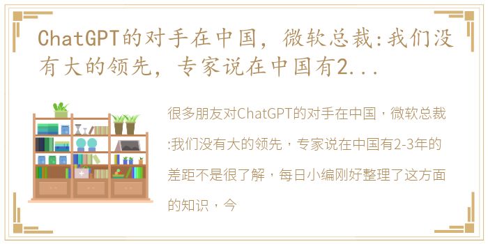 ChatGPT的对手在中国，微软总裁:我们没有大的领先，专家说在中国有2-3年的差距