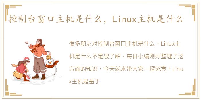 控制台窗口主机是什么，Linux主机是什么