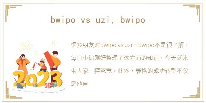 bwipo vs uzi，bwipo