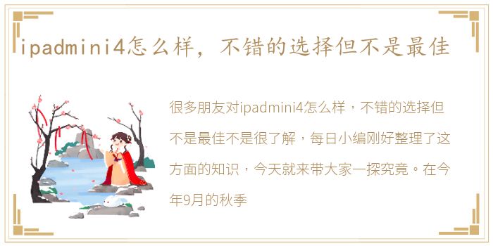 ipadmini4怎么样，不错的选择但不是最佳