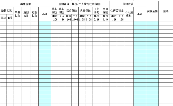 excel工资表模板软件介绍，excel工资表模板