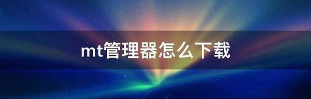 mt管理器怎么下载 mt管理器下载正版官网