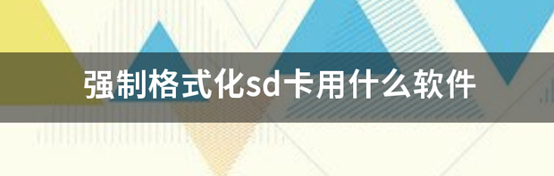 强制格式化sd卡用什么软件 sd卡格式化软件手机版