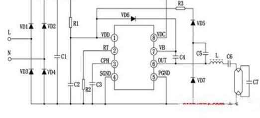 紧凑型荧光灯维持照明装置，紧凑型荧光灯电路图