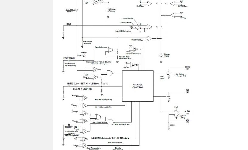 电源管理芯片bq24040中文数据特征参数及充电电路