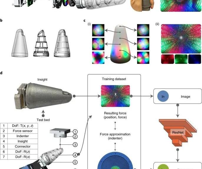 一个拇指大小的柔性触觉传感器被命名为“洞察”