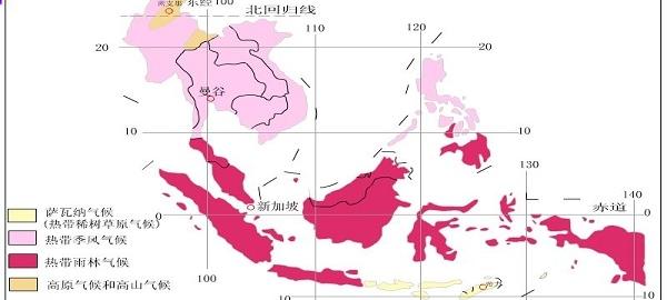 东南亚气候类型分布图软件介绍，东南亚气候类型分布图