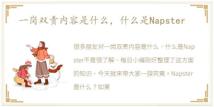 一岗双责内容是什么，什么是Napster