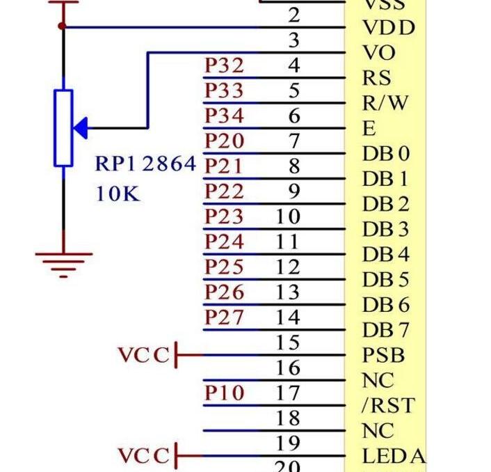 oled引脚配置，lcd12864引脚图及功能