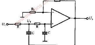 单电源低通滤波器电路图，典型二阶段低通滤波器电路图