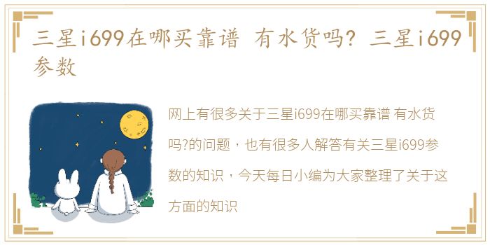 三星i699在哪买靠谱 有水货吗? 三星i699参数