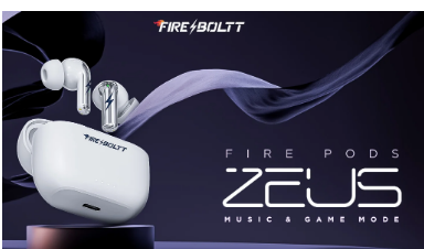 FireBoltt FirePods Zeus入耳式耳机总播放时间长达40小时