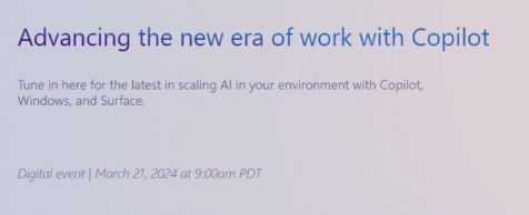 微软将于3月21日推出新Surface和Copilot改进