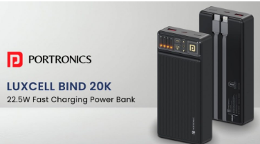 Portronics Luxcell Blind 20K快速充电移动电源上市